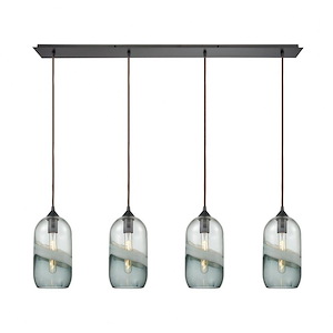 Sutter Creek - 4 Light Linear Pendant in Modern/Contemporary Style with Coastal/Beach and Eclectic inspirations - 13 Inches tall and 46 inches wide