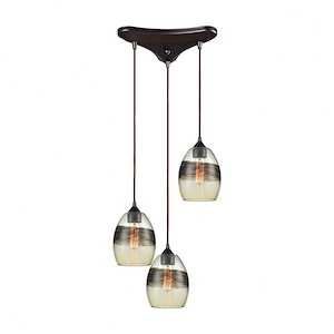 Whisp - 3 Light Triangular Pendant in Transitional Style with Coastal/Beach and Southwestern inspirations - 9 Inches tall and 12 inches wide - 705127