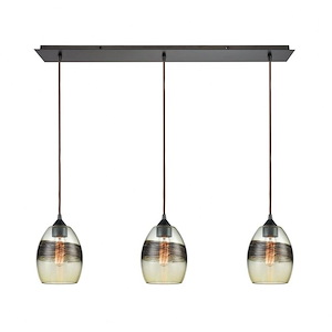 Whisp - 3 Light Linear Mini Pendant in Transitional Style with Coastal/Beach and Southwestern inspirations - 9 Inches tall and 36 inches wide
