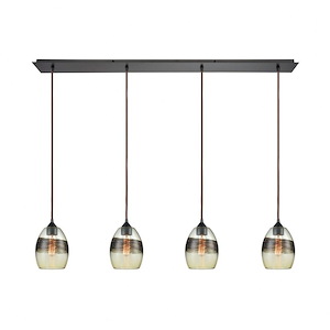 Whisp - 4 Light Linear Pendant in Transitional Style with Coastal/Beach and Southwestern inspirations - 9 Inches tall and 46 inches wide - 705124