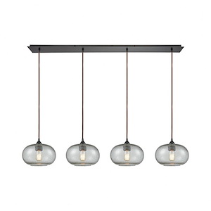 Volace - 4 Light Linear Pendant in Modern/Contemporary Style with Mid-Century and Urban/Industrial inspirations - 8 Inches tall and 46 inches wide