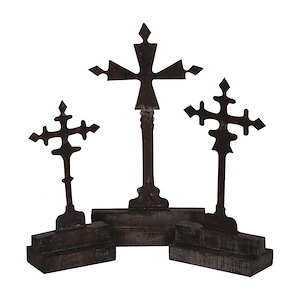 Decorative Tin - 27 Inch Ornate Cross (Set of 3)