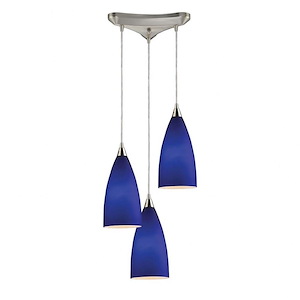 Vesta - 3 Light Linear Pendant in Transitional Style with Art Deco and Coastal/Beach inspirations - 12 Inches tall and 5 inches wide - 408360