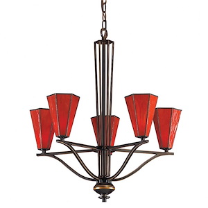Mission - 5 Light Chandelier-25 Inches Tall and 23 Inches Wide