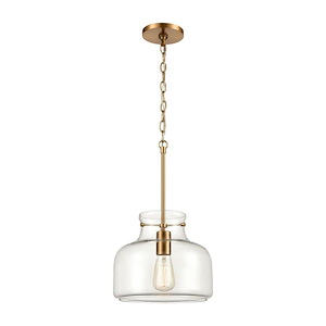 Lola - 1 Light Pendant in Transitional Style with Vintage Charm and Urban/Industrial inspirations - 10 Inches tall and 11 inches wide
