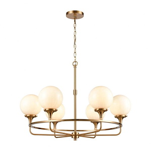 Beverly Hills - 6 Light Chandelier in Transitional Style with Mid-Century and Retro inspirations - 22 Inches tall and 30 inches wide