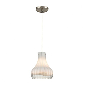 Coastal Scallop - 1 Light Mini Pendant in Transitional Style with Coastal/Beach and Luxe/Glam inspirations - 9 Inches tall and 8 inches wide - 921232