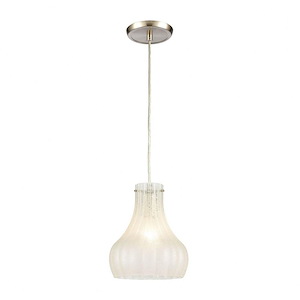 Coastal Scallop - 1 Light Mini Pendant in Transitional Style with Coastal/Beach and Luxe/Glam inspirations - 9 Inches tall and 8 inches wide - 925449