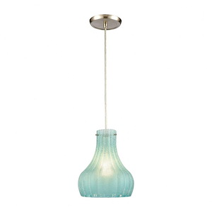 Coastal Scallop - 1 Light Mini Pendant in Transitional Style with Coastal/Beach and Luxe/Glam inspirations - 9 Inches tall and 8 inches wide - 925450