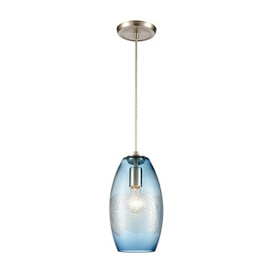 Ebbtide - 1 Light Mini Pendant in Modern/Contemporary Style with Luxe/Glam and Coastal/Beach inspirations - 12 Inches tall and 6 inches wide