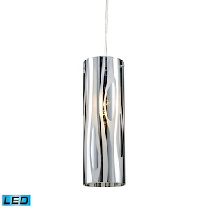Chromia - 9.5W 1 LED Mini Pendant in Modern/Contemporary Style with Luxe/Glam and Mid-Century Modern inspirations - 12 Inches tall and 4 inches wide