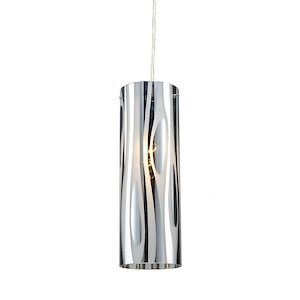 Chromia - 1 Light Mini Pendant in Modern/Contemporary Style with Luxe/Glam and Mid-Century Modern inspirations - 12 Inches tall and 4 inches wide - 408403