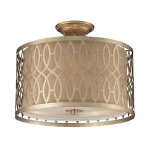 Estonia - 3 Light Semi-Flush Mount in Transitional Style with Country/Cottage and Luxe/Glam inspirations - 13 Inches tall and 16 inches wide