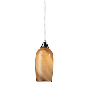 Sandstone - 9.5W 1 LED Mini Pendant in Transitional Style with Coastal/Beach and Country/Cottage inspirations - 11 Inches tall and 5 inches wide - 283828