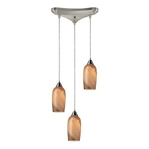 Sandstone - 3 Light Linear Pendant in Transitional Style with Coastal/Beach and Country/Cottage inspirations - 11 Inches tall and 5 inches wide - 408460