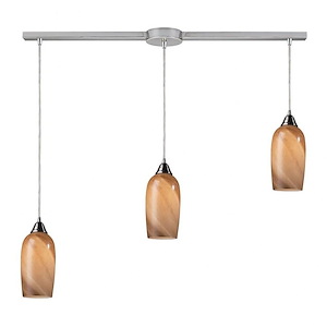 Sandstone - 3 Light Linear Pendant in Transitional Style with Coastal/Beach and Country/Cottage inspirations - 11 Inches tall and 5 inches wide - 1208523