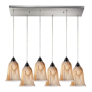 Granite - 6 Light Configurable Pendant In Coastal Style-6 Inches Tall and 30 Inches Wide
