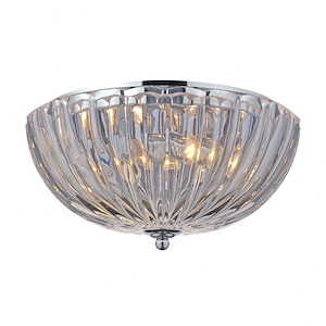Crystal Flushmounts Two Light Flush Mount in Transitional Style with Luxe/Glam and Art Deco inspirations - 6 Inches tall and 12 inches wide