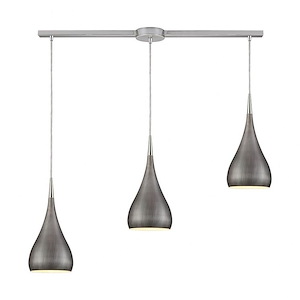 Lindsey - 3 Light Linear Bar Pendant in Modern/Contemporary Style with Mid-Century and Retro inspirations - 10 Inches tall and 38 inches wide