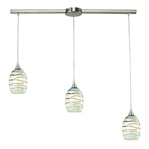 Vines - 3 Light Linear Pendant in Transitional Style with Coastal/Beach and Nature/Organic inspirations - 8 Inches tall and 5 inches wide - 421552