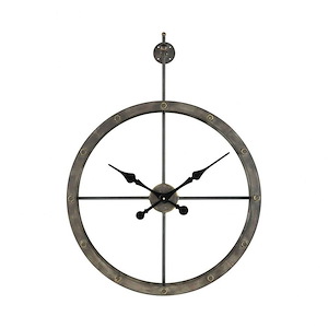 Depeche Wall - Transitional Style w/ Urban/Industrial inspirations - Metal Wall Clock - 24 Inches tall 24 Inches wide