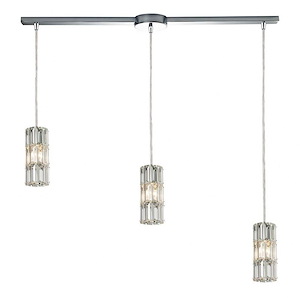 Cynthia - 3 Light Linear Pendant in Modern/Contemporary Style with Luxe/Glam and Art Deco inspirations - 8 Inches tall and 5 inches wide
