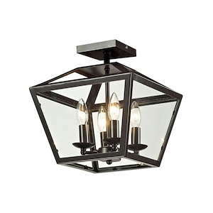 Alanna - 4 Light Semi-Flush Mount in Transitional Style with Country/Cottage and Modern Farmhouse inspirations - 13 Inches tall and 12 inches wide