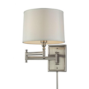 Swingarms - 1 Light Swingarm Wall Sconce in Transitional Style with Art Deco and Vintage Charm inspirations - 16 Inches tall and 11 inches wide