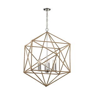 Exitor - 6 Light Chandelier in Modern/Contemporary Style with Mid-Century and Scandinavian inspirations - 36 Inches tall and 34 inches wide