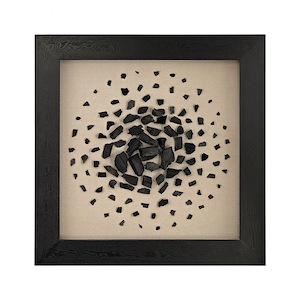 Quark-Gluon - Transitional Style w/ Luxe/Glam inspirations - Carbon and Wood Quark- Shadow Box - 35 Inches tall 35 Inches wide