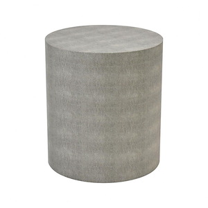 Dexter - Transitional Style w/ Luxe/Glam inspirations - Wood-wrapped Faux Shagreen Accent Table - 18 Inches tall 16 Inches wide