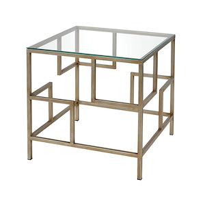 Louisville - Modern/Contemporary Style w/ Luxe/Glam inspirations - Glass and Metal Accent Table - 23 Inches tall 22 Inches wide - 1007379