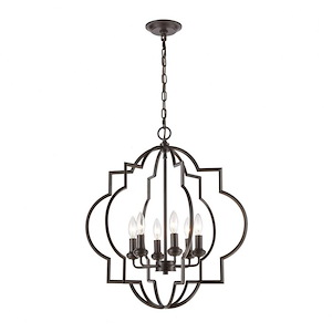 Chandette - 6 Light Chandelier in Transitional Style with Luxe/Glam and Retro inspirations - 25 Inches tall and 22 inches wide