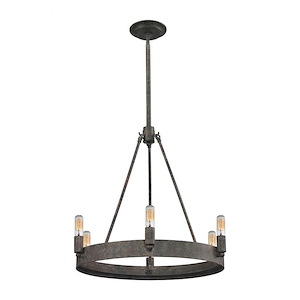 Lewisburg - 6 Light Chandelier in Transitional Style with Country/Cottage and Southwestern inspirations - 19 Inches tall and 21 inches wide