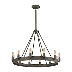 Lewisburg - 12 Light Chandelier in Transitional Style with Country/Cottage and Southwestern inspirations - 21 Inches tall and 27 inches wide