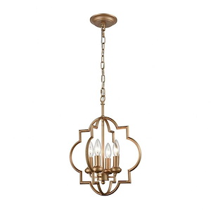 Chandette - 4 Light Chandelier in Transitional Style with Luxe/Glam and Retro inspirations - 18 Inches tall and 14 inches wide