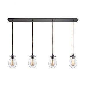 Jaelyn - 4 Light Linear Pendant in Transitional Style with Modern Farmhouse and Vintage Charm inspirations - 8 Inches tall and 46 inches wide