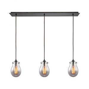 Jaelyn - 3 Light Linear Mini Pendant In Modern Style-8 Inches Tall and 36 Inches Wide