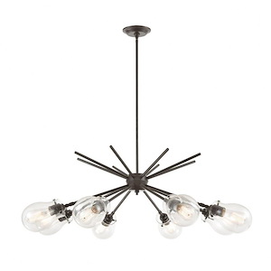 Jaelyn - 8 Light Chandelier in Modern/Contemporary Style with Mid-Century and Retro inspirations - 14 Inches tall and 40 inches wide