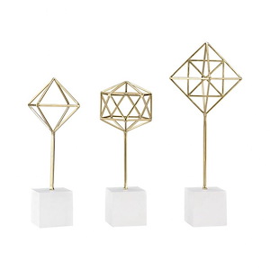 Theorem - Transitional Style w/ Luxe/Glam inspirations - Metal Decorative Stand (Set of 3) - 16 Inches tall 6 Inches wide