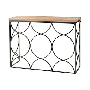 Billings - Transitional Style w/ ModernFarmhouse inspirations - Metal and Wood Console Table - 32 Inches tall 43 Inches wide