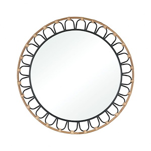 Fisher Island - Transitional Style w/ Coastal/Beach inspirations - Metal and Mirror and Rattan Mirror - 26 Inches tall 26 Inches wide - 1007272