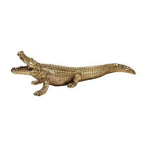 What a Croc - Transitional Style w/ Luxe/Glam inspirations - Composite Sculpture - 12 Inches tall 36 Inches wide