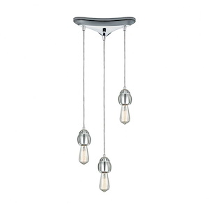 Socketholder - 3 Light Triangular Pendant in Modern/Contemporary Style with Luxe/Glam and Eclectic inspirations - 4 Inches tall and 12 inches wide - 705291