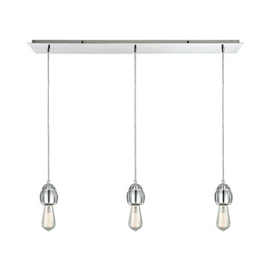 Socketholder - 3 Light Linear Mini Pendant in Modern/Contemporary Style with Luxe/Glam and Eclectic inspirations - 4 Inches tall and 36 inches wide - 705289