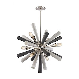 Solara - 6 Light Chandelier in Modern/Contemporary Style with Mid-Century and Scandinavian inspirations - 28 Inches tall and 28 inches wide