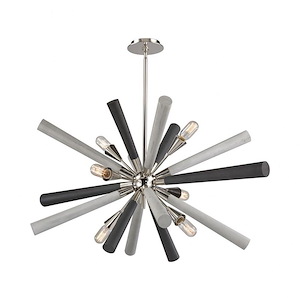 Solara - 6 Light Chandelier in Modern/Contemporary Style with Mid-Century and Scandinavian inspirations - 23 Inches tall and 25 inches wide