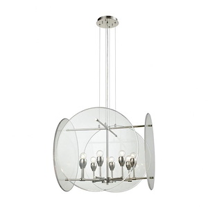 Disco - 8 Light Chandelier in Modern/Contemporary Style with Mid-Century and Luxe/Glam inspirations - 21 Inches tall and 25 inches wide