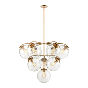 Collective - 10 Light Chandelier in Modern/Contemporary Style with Mid-Century and Retro inspirations - 28 Inches tall and 36 inches wide - 881528