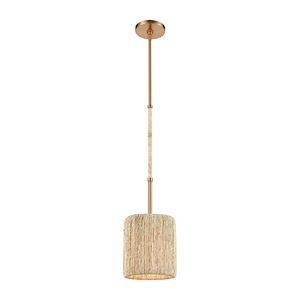 Abaca - 1 Light Mini Pendant in Transitional Style with Coastal/Beach and Nature/Organic inspirations - 9 Inches tall and 8 inches wide